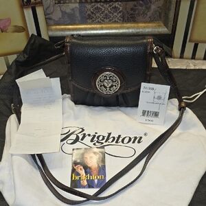 EUC vintage Brighton Toujours Lamour Organizer X-body Pebbled Leather